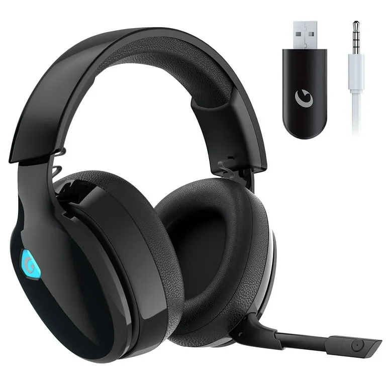 2.4GHz Wireless Gaming Headset for PS5, PS4 Fortnite & Call of Duty/FPS Gamers, PC, Nintendo Switch, Bluetooth 5.3 Gaming Headphones with Noise Canceling Mic, Stereo Sound, 40+Hr Battery -White