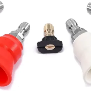 Pressure Washer Nozzle Guard, Power Washer Nozzle Tips with Protector Holder, 5 Pressure Washing Tips with 1/4" Quick Connect, Orifice 3.0