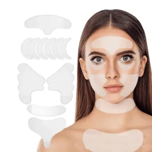 Neck Wrinkle Patches–Reusable Silicone Anti-Wrinkle Pads for Chest,Forehead & Face,Smooth Fine Lines,Frown Lines & Sleep Patches,Overnight Wrinkle Treatment for Women,9 Pcs