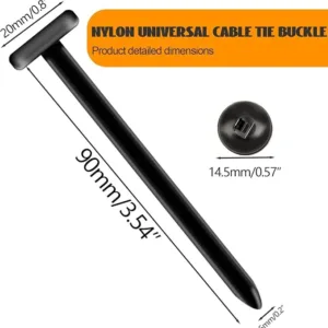 Cable Tie Buckle Nylon Universal Zip Ties Heavy Duty Self-Locking Zip Ties Holder,Automotive Zipper Clips for Car Fender Trunk Repair,Home & Garage(20pcs)