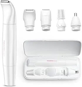 TOUCHBeauty Electric Lady Shaver, 4 in 1 Electric Epilators Kit for Women, Ladies Electric Facial & Body Trimmer for Face Nose Hair Eyebrow Bikini, Cordless with Portable Case