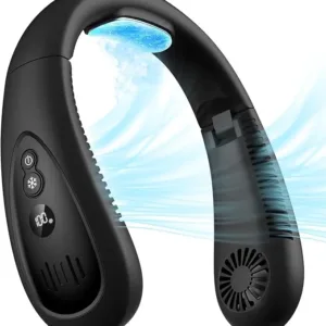Neck Air Conditioner, Portable Neck Fan with Cooling Plate 360°Cooling Airflow, 5000mah Rechargeable USB Fan Hands Free Bladeless Wearable Foldable Mini Fan for Men Women Kids Home Office Outdoor