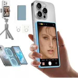 CP5 Lite Phone Vlog Selfie Monitor Screen 1080P 5" Full HD Rear Camera Monitor 2.4G 5G Video Transmission 50M for Streaming,TikTok,Compatible with iPhone, Magnetic Silicone Case (Gray case)