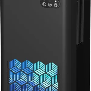 XUNJIE Dehumidifiers for Home, 2300ml Dehumidifier - Ultra Quiet & Auto Defrost 7 Colour LED Light Auto Shut Off - Ideal for Bedroom Bathroom RV Car Kitchen Garage Damp Removal - Black