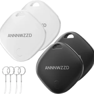 Smart Tag Bluetooth Air Tracker Item Finders, Locator Tags with Find My Compatibility (iOS Only), Track Your Keys, Wallet, Luggage, Backpack, Pet, Comes with Keychain Cover(White)