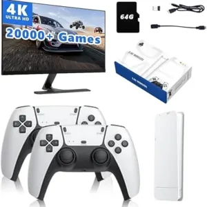 Retro Game Console, Retrogaming Console, Retro Game Console TV Stick Christmas 4K HDMI Output, 20000+ Games, 2.4G Wireless Game Controller, Toy Video Game M15