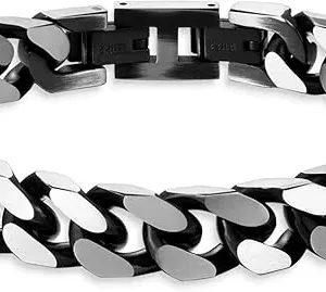 LUCKY2+7 Mens Bracelets-Cuban Chain Bracelet for Men Stainless steel Magnetic Clasp