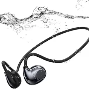 Ear Headphones Wireless Bluetooth, Air Conduction Headset Wireless Earbuds, Sports Headphones with HD Stereo Sound, Secure Fit Earhooks, 24H Playtime, Calling for Gym(Black)