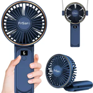 Hand Held Fan, Portable Handheld USB Rechargeable Fans with 4 Speeds, Personal Battery Powered Mini Desk Desktop Fan, Small Electric Hand Fan Folding for Home Office Indoor Outdoor Travel (Black)