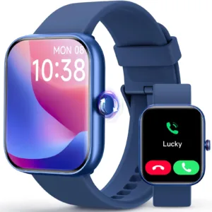 Smart Watch (Answer/Make Calls), 1.91" HD Screen SmartWatch for Women Fitness Activity Tracker Heart Rate/Sleep Monitor/Pedometer, Smart Watches for Android iOS Blue