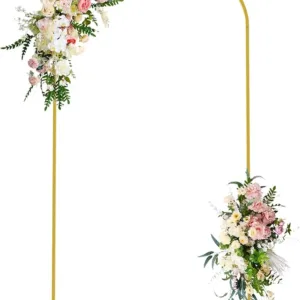 Wokceer 7.2 FT Wedding Arch Backdrop Stand Gold Metal Balloon Arch Backdrop Stand for Wedding Ceremony Birthday Party Bridal Baby Shower Garden Floral Arch Decoration