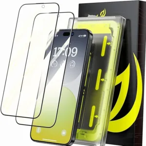 Muigi for iPhone 16 Pro Screen Protector - [Auto-Dust Removal][Top 9H+ Tempered Glass] Diamond HD Full Coverage Military Grade 10X Shatterproof Durable Flim, Anti Fingerprint,Bubble Free,2 Pack