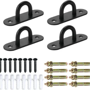 4 PCS Stainless Steel Pad Eye Hooks Ceiling Hooks Heavy Duty for Hammock Hanging Kit, Swing Hanging, Wall/Ceiling Mount, Indoor & Outdoor