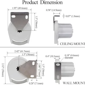 R8 Roller Blind Replacement Spare Repair Parts for 1-1/2 Inch Tube with Clutch, Mounting Bracket and Pin End