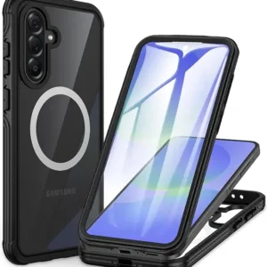 CENHUFO for Samsung A56 Case/Samsung A36 Case Built-in Glass Screen Protector Fits Magnetic, 360 Full Body Shockproof Protective Rugged Bumper Phone Case for Samsung Galaxy A56/A36 5G -Black