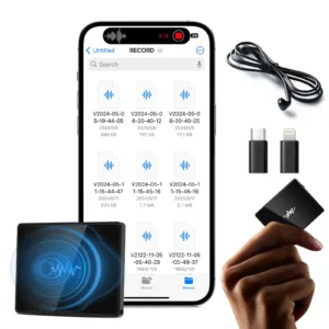 128GB(9000 Hour) 2-Sides Magnetic Voice Recorder, Recording Device with Al-Triple Noise Cancellation, Voice Activated Recorder 90 Days Storage Capacity, MP3 Form Audio Recorder, for Meetings Intervie