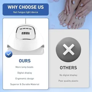 Large Nail Fungus Device for Multiple Toenails & Fingernails, Treatment for Damaged and Discolored Nails, Safe & Effective Design for Easy Home Use