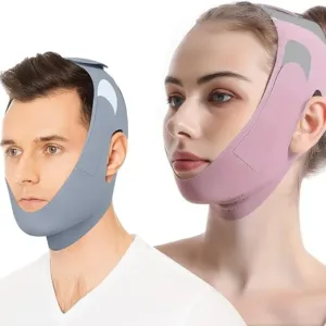 Anti Snore Chin Strap for CPAP Users, Snore Stopper with Adjustable Velcro Chin Strap for Sleeping Comfortable Stop Snoring Solution Anti Snoring Devices Breathable and Reusable （Two Couple Outfits）