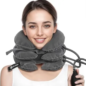 Neck Stretcher, Neck Traction Device, Cervical Traction Device for Neck Pain Relief, Neck Brace Adjustable Inflatable Neck Stretcher, Decompression Equipment for Home Use (Grey)