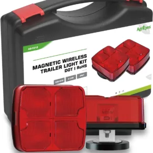 Wireless Trailer Lights Magnetic - Adjustable Magnetic Tow Light with 2 Mounting Options Rechargeable Towing Tail Light Kit Reverse Light for Trucks, Boat, RV, Vehicle, Caravan