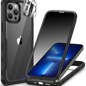 CENHUFO Compatible with iPhone 13 Pro Max Case Built-in Privacy Screen Protector with Camera Lens Protector, 360 Full Body Privacy Case for iPhone 13 Pro Max with Anti Spy Screen -Black