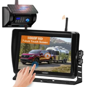 Backup Camera for Truck 7 Inch HD 2K Front Rear View Monitor kit Auto Color Image Night Vision, IP69 Waterproof DIY Grid Lines for Car/RV/Tractor/Semi-Trailers/Pickup H7