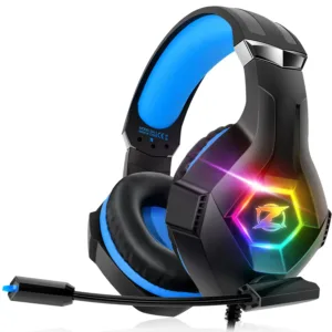 2.4GHz Wireless Gaming Headsets for PS5, PS4, PC, Switch - Bluetooth 5.3 Gaming Headphones with Noise Canceling Mic, 7.1 Surround Sound, 70H Battery, RGB Lighting - Black