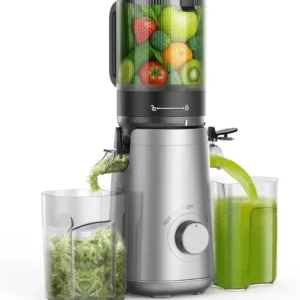 Juicer Machines, 5.8" Wide Feed Chute Cold Press Juicer for Whole Vegetables & Fruits, High Juice Yield, BPA Free (Slivery)