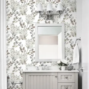CiCiwind Floral Peel and Stick Wallpaper Boho Contact Paper Floral Leaf Self Adhesive Removable Botanical Textured Wall Paper for Bedroom Cabinets Drawer 17.3" × 78.7"