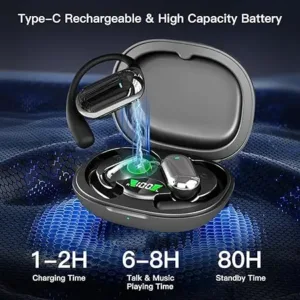AI Translation Earbuds Real Time – 144 Languages (Incl. Spanish), Bluetooth 5.4, 80H Battery, Waterproof, 5 Modes for Business, Travel & Learning&Meetings & Study