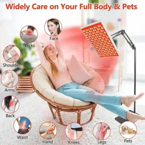 Red Light Therapy for Body Face, Infrared Light Therapy with Stand, Red Lights Therapy Lamp Panel, LED 660nm 850nm Near Infrared Redlight Therapy Device for Full Body Skin Home