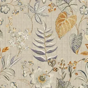 SOEWIOU Vintage Floral Peel and Stick Wallpaper, 44.5 x 300CM Self Adhesive Removable Wallpaper, Flowers Contact Paper, Waterproof Decorative Vinyl for Bedroom, Living Room