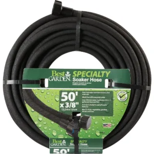 Flat Soaker Hose 25ft for Garden and Lawns, 80% Water-Saving Drip Irrigation Hose with Anodized Aircraft Aluminum Ends, Flexible Leakproof Double Layer Gardening Hoses ﻿
