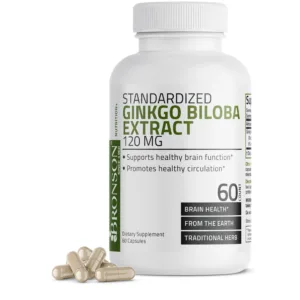 Ginkgo Biloba Capsules Supplements Extra Strength Supports Brain Function & Memory Support, 60 Vegetarian Capsules