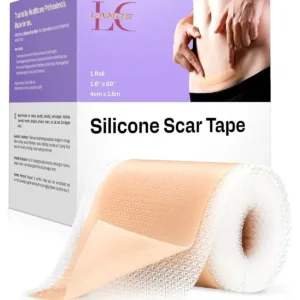 Silicone Scar Tape – Medical Grade Sheets for Surgical Scars, Keloid Bump Removal, C Section Recovery Must Haves, Tummy Tuck Healing, Face Tape for Wrinkles, Soft Reusable Strip for Skin (1.6" x 60")