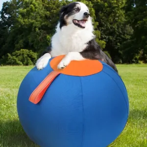Large Herding Ball for Dogs – 25’’ Durable Herding Ball with Full-Cover Hook-and-Loop Zipper Protector – Perfect for Australian Shepherd, Border Collie, Cattle Dogs & More