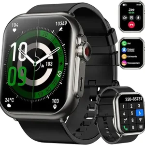 Smart Watch for Men Women, 1000 mAh 100 Day Battery Life, 1.85" Fitness Tracker with Call Function, 110+ Sport Modes, Heart Rate, Sleep Monitor Fitness Watch, IP68 Waterproof, Compatible iOS Android