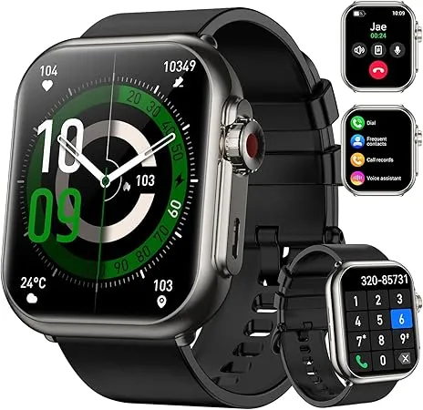 Smart Watch for Men Women, 1000 mAh 100 Day Battery Life, 1.85" Fitness Tracker with Call Function, 110+ Sport Modes, Heart Rate, Sleep Monitor Fitness Watch, IP68 Waterproof, Compatible iOS Android