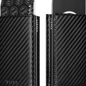 Wallet for Men, Minimalist Slim Wallet, Smart Pop Up Case RFID Blocking Bifold Wallet Credit Card Holder with Money Clip (Carbon Fiber Black)