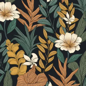 Vintique Vintage Wallpaper Peel and Stick Floral Wall Paper Removable Waterproof Botanical Contact Paper for Bedroom, Bathroom, Home Wall 17.3in x 9.8ft