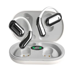Bluetooth Ear Clip Headphones, Wireless Open-Ear Earbuds with HD Sound, Secure Ear Hook Design, IPX5 Waterproof, 80H Playtime, Built-in Mic, Comfortable for Sports/Running/Gym