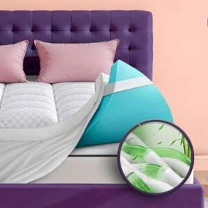 Dual Layer 4 Inch Memory Foam Mattress Topper King Size,2 Inch Gel Memory Foam Plus 2 Inch Cooling Pillow Top Mattress Pad Cover for Back Pain,with 8-21 Inch Deep Pocket