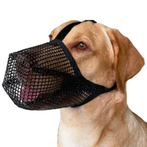 Short Snout Dog Muzzle with Soft Mesh, Breathable Won’t Cover Forehead Bulldog Muzzle, Anti Biting Chewing Barking for Small Medium Large Dogs(XL,Black)
