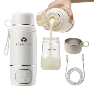 Portable Bottle Warmer for Travel - Fast Heating Breast Milk & Formula Warmer with 16,000mAh Battery, 17oz Milk Warmer for Baby on The Go,Baby Bottle Warmer for Car, Airplane（Clouds）
