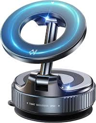 Smart Phone Holders for Your car, Compatible with MagSafe, Ultra Vacuum Suction Cup Mount, 360° Rotation, Car Phone Holder Compatible with All Models, Carbon Fiber Coffee