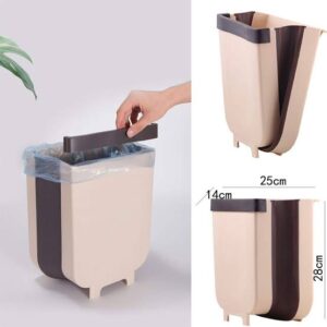 Rolling kitchen with trash can