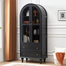 71" Tall Arched Kitchen Pantry Cabinet