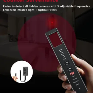 Hidden Camera Detectors 6-in-1 – Anti-Theft Alarm & SOS Emergency Alert, GPS Tracker Detector, Bug Sweeper Detector, Spy Camera Finder for Travel, Hotel, Airbnb, Home, Office (Large)