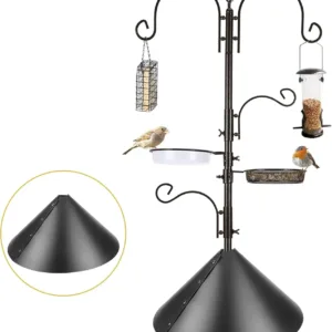 Squirrel Baffle for Bird Feeder Pole, Outside Pole Mount Bird House Guard for Outdoor Shepherd’s Hook, 19 Inch Diameter, 1 Pack