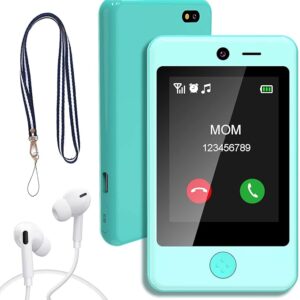 PTHTECHUS Kids Smart Phone for Girls & Boys - 2G Touchscreen Learning Toy with Camera, Music Player, Games, Alarm Clock, Educational Gift for Ages 4-10 BLUE